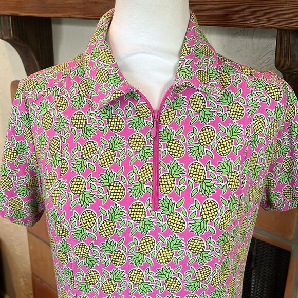 IBKUL Pink Pineapple Collared Dress, size S - Picture 2 of 8